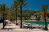 Beach and coastline of Port Soller, Majorca, Spain