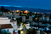 Night Cityscape in Alhambra, Granada province, Andalucia, Spain