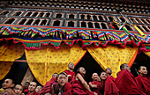 Bhutanese monks at Tashi Chhodzong, Thimphu, Bhutan