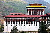 Dzong style building in Paro Valley, Bhutan