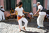 People dancing to Bahian music, Pelourinho, Salvador, Bahia, Brazil