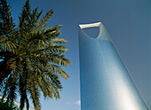 Date palm in front of the Kingdom Centre, Riyadh, Saudi Arabia