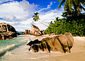 Rock boulders on beach, La Digue, Anse Patates, Seychelles