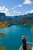 A view from the castle, The Grad at Lake Bled, Slovenia.