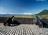 Canons pointing at  St. Eustatius Is, Brimstone Fort, St. Kitts