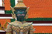 Statue in front of Wat Phra Kaew temple, Royal Palace complex, Bangkok, Thailand