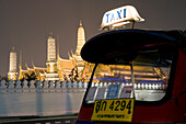 Tuk Tuk Parked In Front Of The Grand Palace And Wat Phra Kaew Temple, At Night, Long Exposure, Bangkok, Thailand