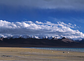 Nomad camp beside Namtso Lake, Tibet.