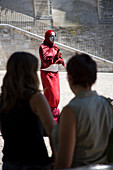 Mime in front of Palace of Avignon, Avignon, France