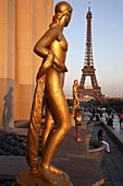 France, Paris, Palais de Chaillot, Tour Eiffel