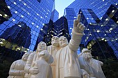Canada, Quebec, Montreal, Illuminated Crowd statue
