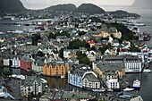 Norway, Alesund, general aerial view