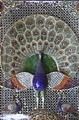 India, Rajasthan, Udaipur, City Palace, interior, Mor Chowk, peacock mosaic