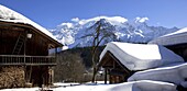 France, Alps, Haute Savoie, snowed chalets