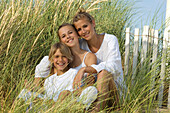 Smiling family at seaside