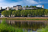 France, Centre, Indre et Loire, Chinon, castle and river Vienne