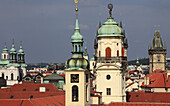 Czech Republic, Prague, Old Town skyline, general aerial view