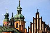 Poland, Warsaw, church spires, towers