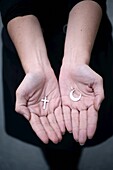France, Paris, Christian & muslim symbols