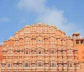 Facade of palace of winds, palace of winds, Hawa Mahal, Jaipur, Rajasthan, India