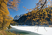 Winter landscape at Lake Palpuoga, Bergun, Grisons, Switzerland