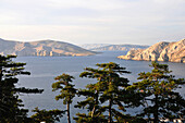 View across the bay of Baska, Krk Island, Kvarnen Gulf, Croatia