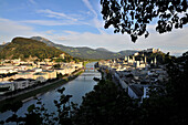 Ansicht vom Mönchsberg, Humboldtblick, auf Salzburg, Österreich