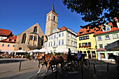 Horse and carriage at Wenigemarkt, Erfurt, Thuringia, Germany
