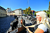 Pferdekutschen am Frauenplan, Weimar, Thüringen, Deutschland