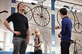 Students in the Transport Museum, Deutsches Museum, German Museum, Munich, Bavaria, Germany