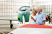 Visitors in the Aviation Museum, Deutsches Museum, German Museum, Oberschleißheim, Munich, Bavaria, Germany