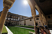 Court of the Myrtles, Alhambra, Province of Granada, Andalusia, Spain
