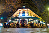 Les Deux Magots at night, Saint-Germain-des-Prés, Paris, France