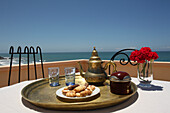 Food tray, hotel Kasbah Tabelkoukt, Mirleft, Sidi Ifni, Morocco