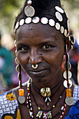 Portrait of Furlani tribeswoman, Ibi, Bandiagara Escarpment, Dogon Country, Mali