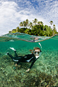 Snorkeling in Lagoon of Ahe Island, Cenderawasih Bay, West Papua, Papua New Guinea, New Guinea, Oceania