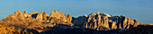 Panorama von Rosengartengruppe, Fleimstal, Dolomiten, UNESCO Weltnaturerbe Dolomiten, Südtirol, Italien, Europa