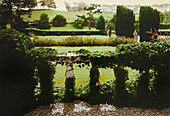 Bovey Castle gardens in the sunlight, Dartmoor, Devon, Southern England, Great Britain, Europe