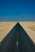Desert road, Middle East, Qatar.