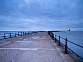Roker pier before dawn, Sunderland, Tyne & Wear, England, UK