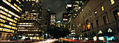 Met Life building and Grand Central Station, at night, New York City, New York State, USA