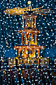 Christmas pyramid at the Christmas market, Karlsruhe, Baden-Württemberg, Germany