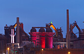 Die Völklinger Hütte am Abend, Völklingen, Saarland, Deutschland, Europa