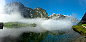 View from Sallet over lake Koenigssee, Berchtesgadener Land, Upper Bavaria, Germany