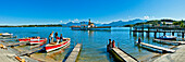 Paddlewheeler Ludwig Fessler arriving harobr, Prien, Chiemgau, Upper Bavaria, Germany