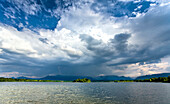 Blitz über Herzogstand, Staffelsee, Oberbayern, Bayern, Deutschland