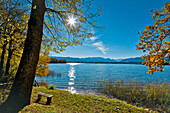 View over river Ach near Uffing, lake Staffelsee, Upper Bavaria, Germany