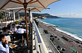 Blick vom Hotel Meridien auf die Promenade des Anglais, Nizza, Côte d'Azur, Süd Frankreich, Europa