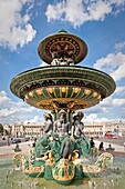 France-August 2010 Paris City Concord Square Mermaid Fountain.