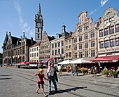 Belgium-August 2010 Gent City Koren Markt Square.